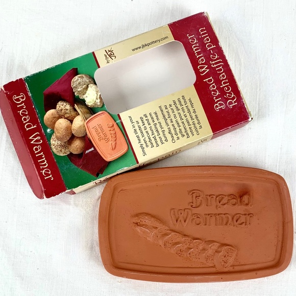 JBK Small Bread Warmer Pottery Ceramic Redware Tile 3 x 5 inches Original Box - Picture 1 of 9